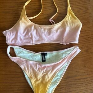 Triangl Pink and Yellow Ombré Bikini